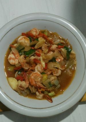 Foto resep Tumis Udang saos tiram pedas