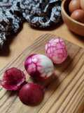 Telur Rebus Batik Secang Pink (dengan Pewarna Kayu Secang)