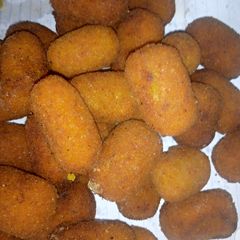 A picture of Irish and sweet patotes nuggets.