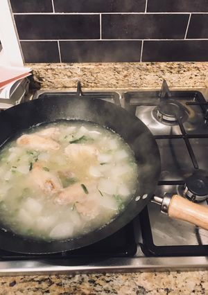 A picture of WFH special - radish chicken wings soup 🖥.