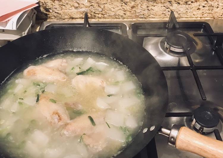 Steps to Prepare Speedy WFH special - radish chicken wings soup 🖥