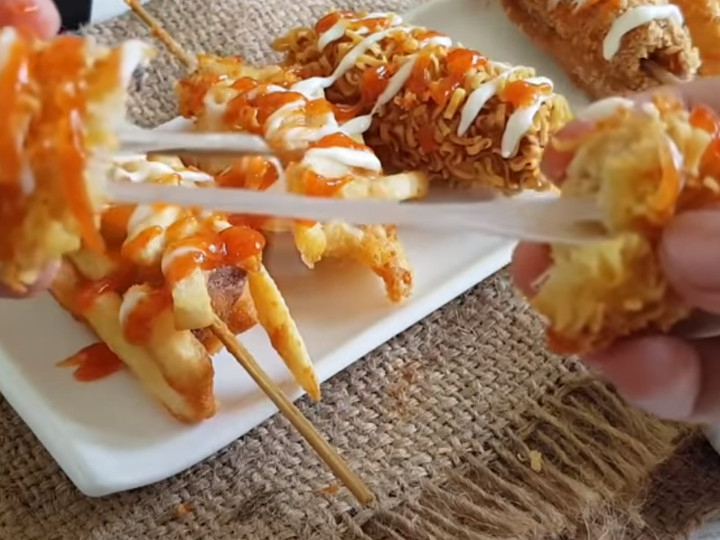 Resep: Camilan Korea - Hotdog Kentang &amp;amp; Hotdog Indomime Yang Mudah
