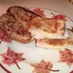 A picture of Hot turkey 🦃 and cheese sandwich.