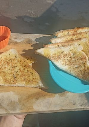 Foto resep Garlic Bread Roti Tawar (teflon)
