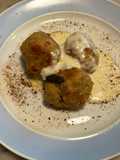 Canederli ripassati in padella 1 con crema di formaggio di malga