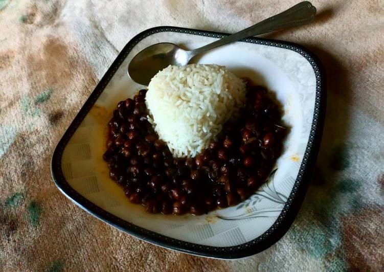 Easiest Way to Prepare Perfect Black Chikpea with boiled rice