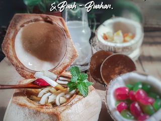 Air kelapa gula melaka buah kabung # minuman #maraton raya