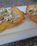 Canastitas de queso rellenas de ensalada