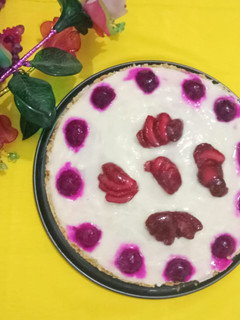Foto resep Layered Dragon Fruit Tart - No bake