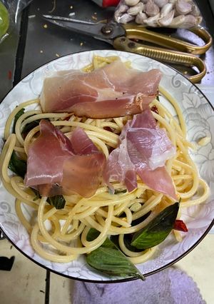 รูปของ Spaghetti parma ham