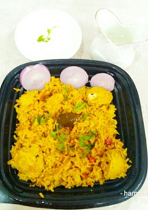 A picture of Chicken biryani.