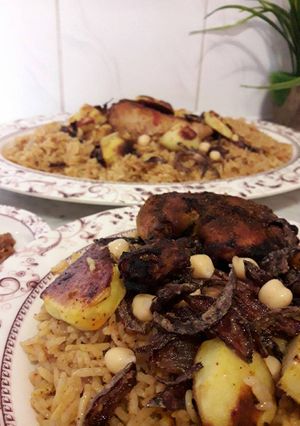 صورة لوصفة دجاج بالفرن ورز مكشن