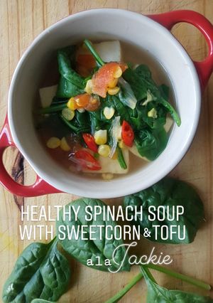 Foto resep Sayur Bayam dengan Jagung Tahu