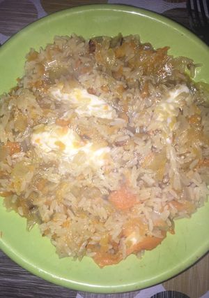 Una foto de Arroz de la Abu (4 ingredientes) 💗
