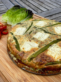 A picture of The Savoury Side - Asparagus and Pant-Ys-Gawn Clafoutis.