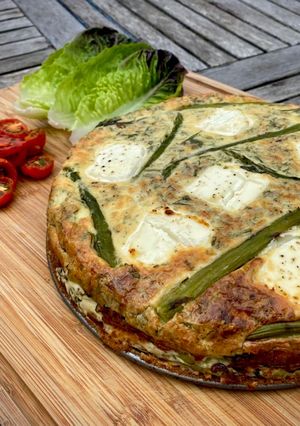 A picture of The Savoury Side - Asparagus and Pant-Ys-Gawn Clafoutis.