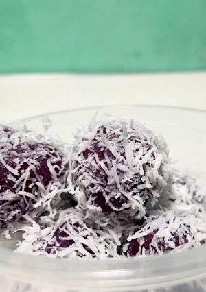Foto resep Klepon tepung beras ubi ungu