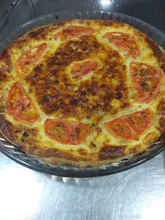 Una foto de Quiche de pescado y calabacín