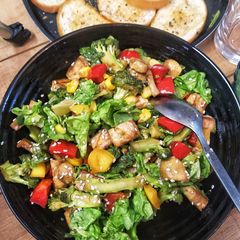 Stir Fry veggie salad with grilled cottage cheese A picture of Stir Fry veggie salad with grilled cottage cheese.