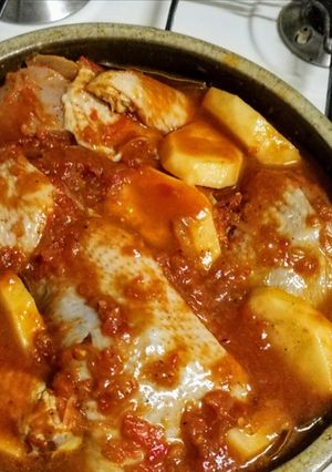 صورة لوصفة طاجن بطاطس بالفراخ 🐓🍲