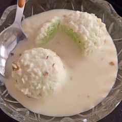 A picture of Laziza Pistachio Khoya Ras Malai 😍😍.