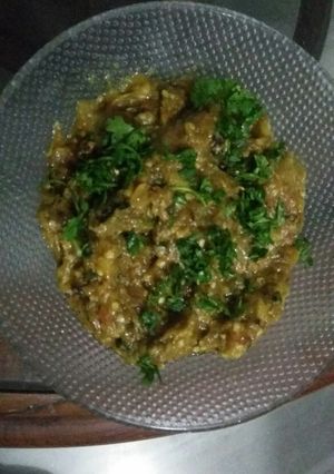 A picture of Baingan ka bharta.
