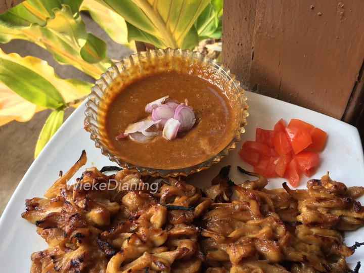 Wajib coba! Cara praktis memasak Sate jamur tiram dan Bumbu kacang (Resep lengkap) yang nagih banget