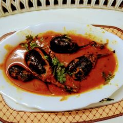 A picture of Baigan Masala Dry Curry.