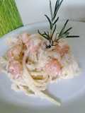 Spaghetti con camarones