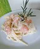 Spaghetti con camarones
