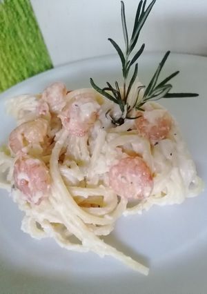 Una foto de Spaghetti con camarones