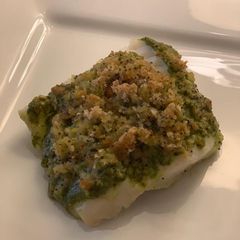 A picture of Pesto-crusted cod.