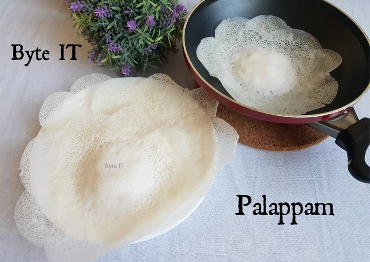 How to Make Quick Vellapam / paalappam / appam /  lace hoppers