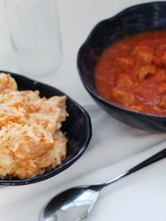 Foto de Carne estufada com puré de cenoura