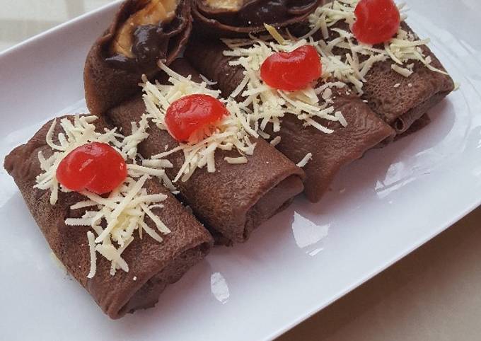 Recipe: Delicious Dadar Gulung Pisang Coklat