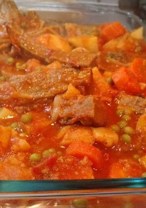 Una foto de Matambre a la cacerola con puré de papas