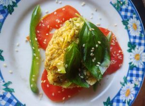 Una foto de Mini frittata de zucchini en microondas