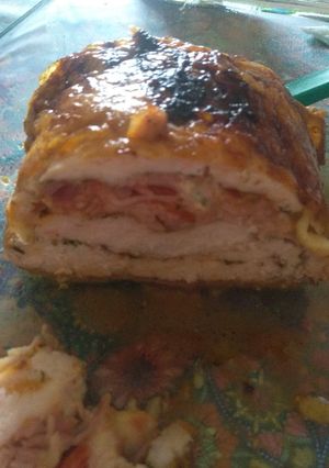 Una foto de Pollo arrollado rústico!
