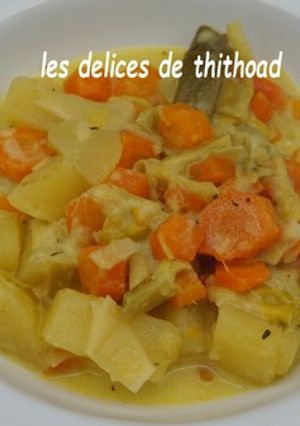 Une photo de Fondue de poireaux aux carottes
