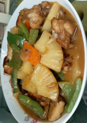 Foto resep Semur ayam nanas