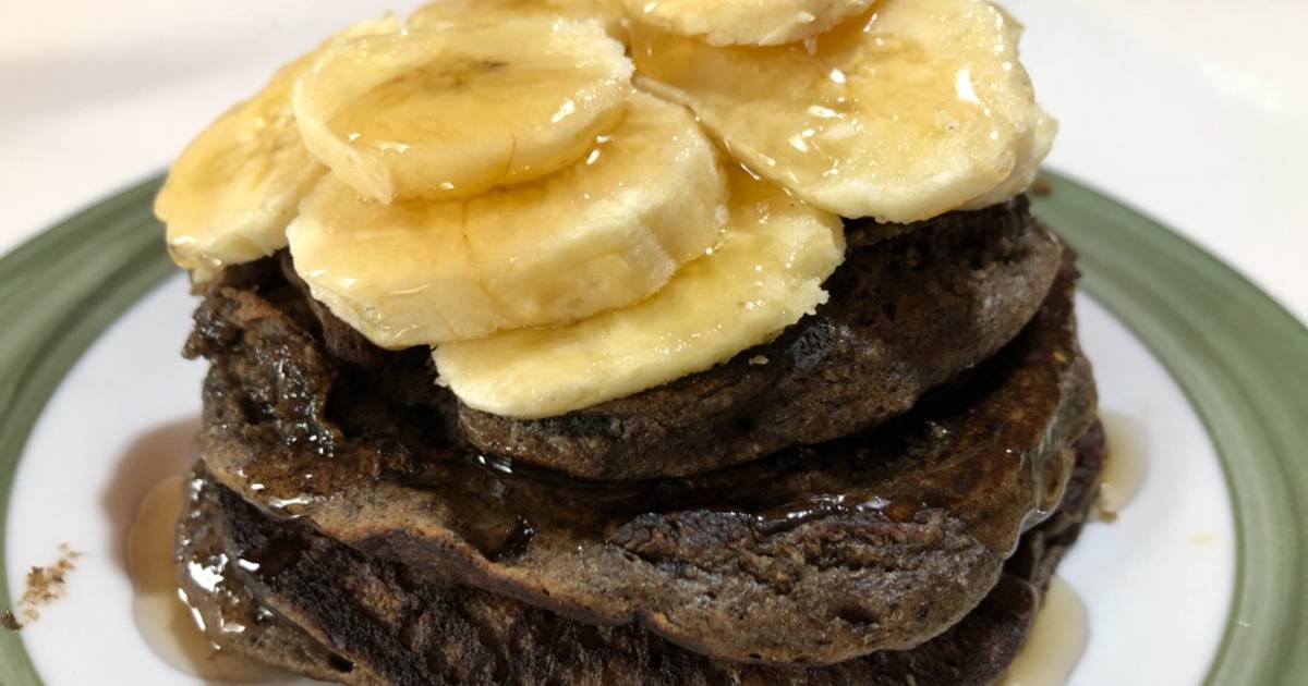 Pancakes de avena banana y chocolate amargo Receta de Agustina Cookpad