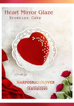 Foto resep Heart mirror glaze brownies cake