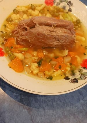 Borsóleves pulykanyakból recept fotója