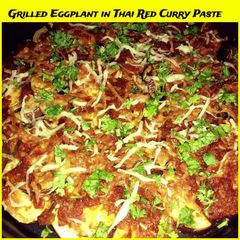 Grilled eggplants in thai curry A picture of Grilled eggplants in thai curry.