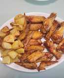 Alitas de pollo con patatas fritas (Airfryer)