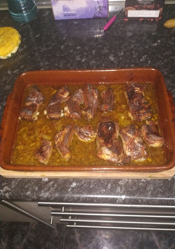 Una foto de Costillas a la miel y cerveza