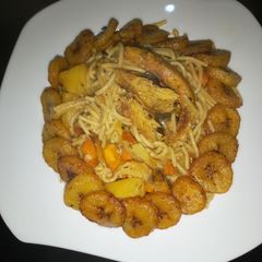 Pasta potato jollof A picture of Pasta potato jollof.