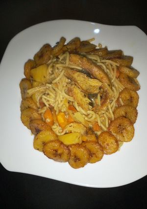 A picture of Pasta potato jollof.