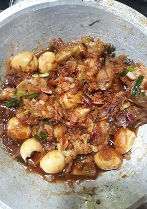 Foto resep Ayam bungkul telur puyuh pedas manis