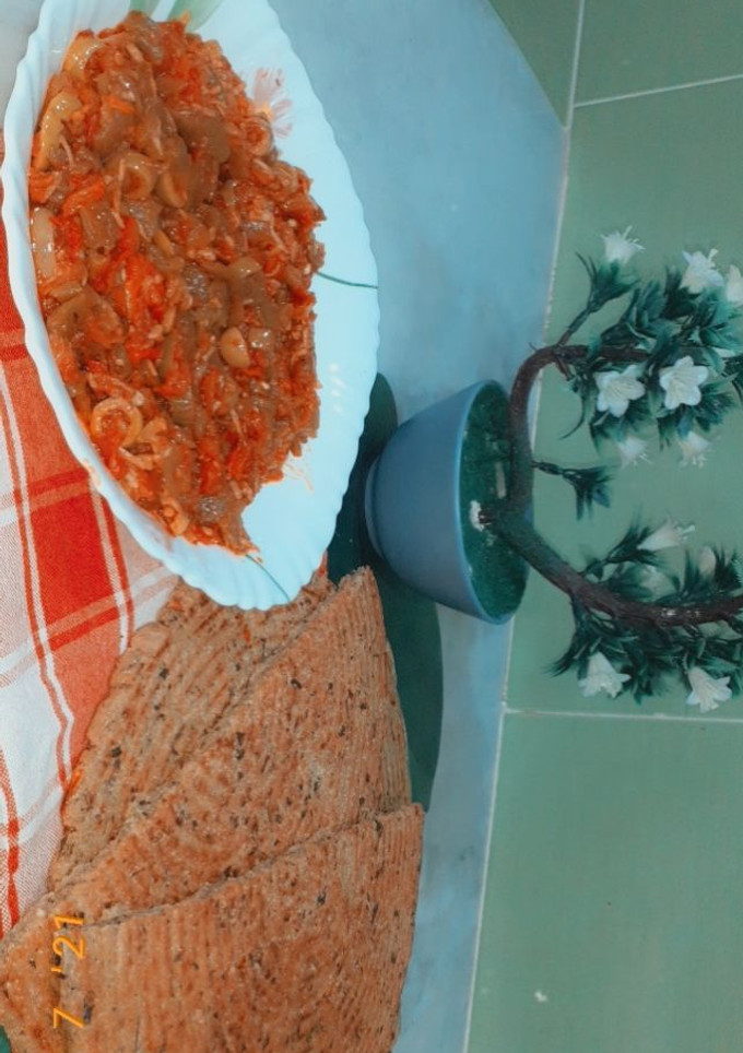 صورة لوصفة كسرة رخساس بالاعشاب (اغروم لحوال)